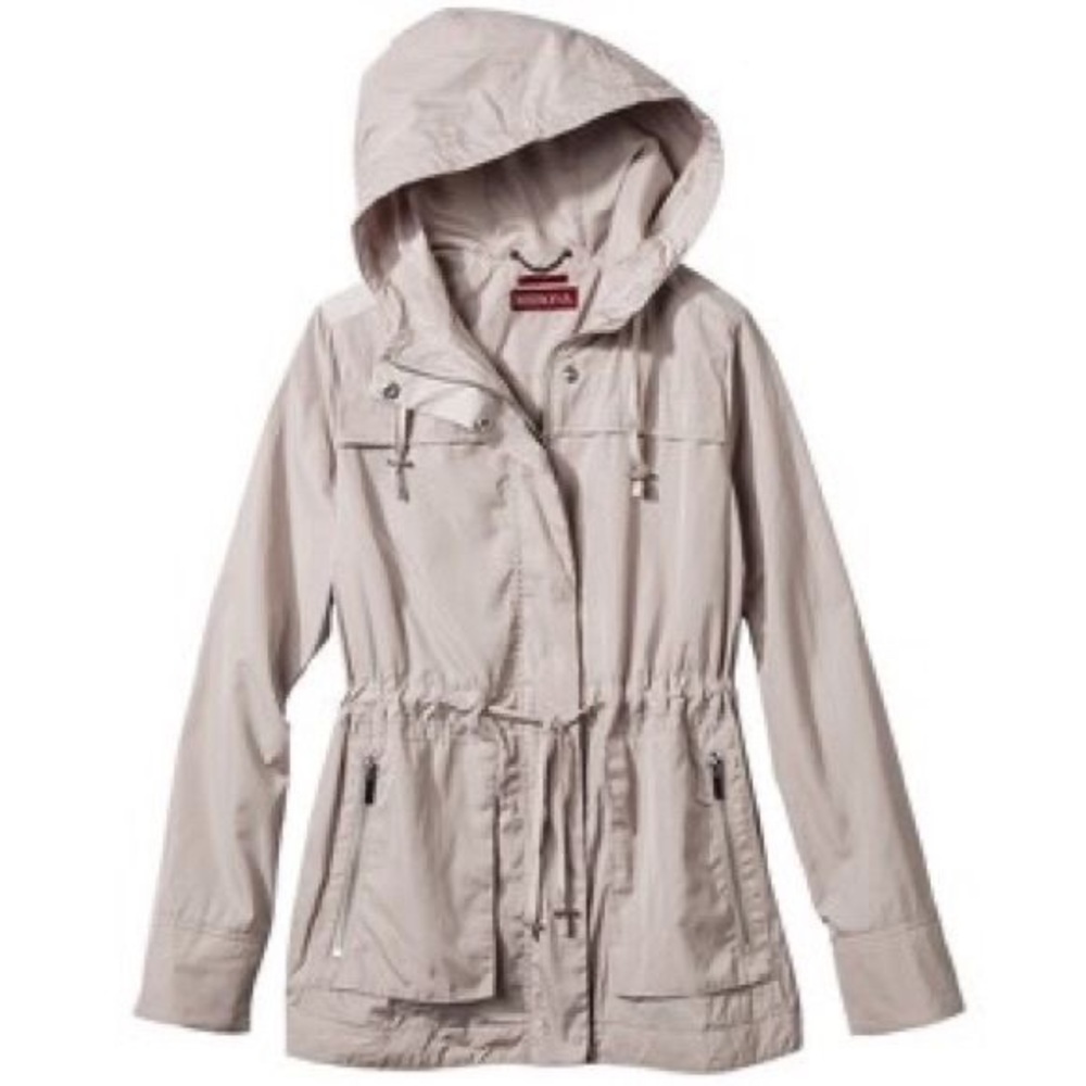 Cream rain jacket